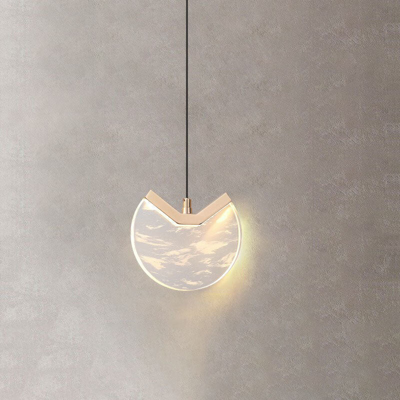 Moderne unbedeutende runde Hardware-Kristall-LED-Pendelleuchte für Schlafzimmer 