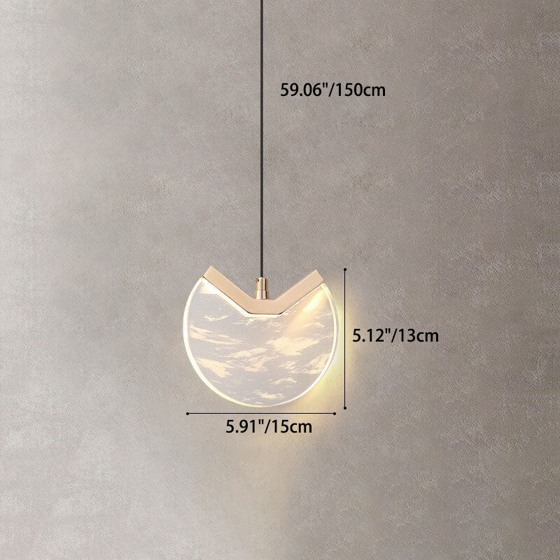 Moderne unbedeutende runde Hardware-Kristall-LED-Pendelleuchte für Schlafzimmer 
