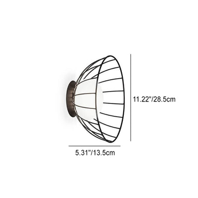 Modern Minimalist Straw Hat Iron 1-Light Wall Sconce Lamp