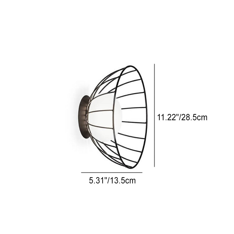 Modern Minimalist Straw Hat Iron 1-Light Wall Sconce Lamp