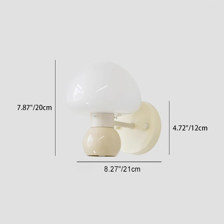 Applique Murale Contemporaine Créative Champignon en Verre et Fer à 1 Lumière Pour Chambre 