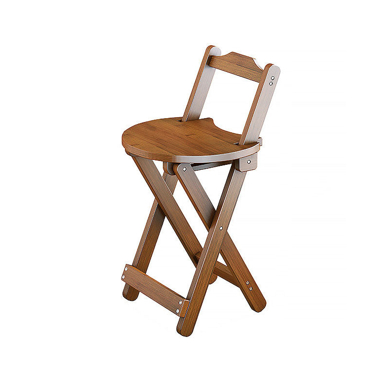 Simplicidad contemporánea Taburete de bar plegable con patas en forma de X de bambú Respaldo bajo Reposapiés para comedor 