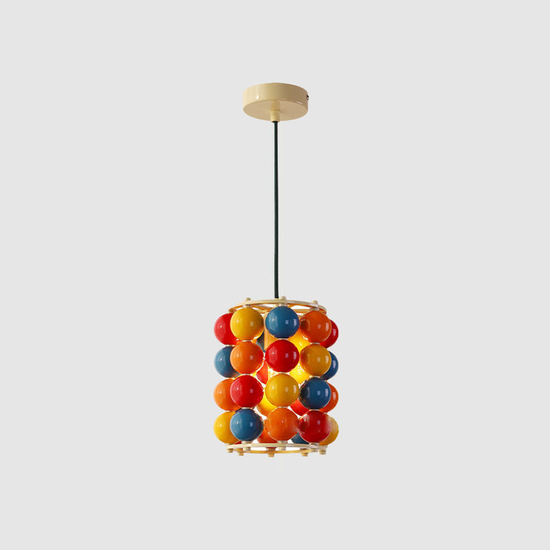 Zeitgenössische skandinavische bunte Magic Bean Eisen 1-Licht Pendelleuchte für Wohnzimmer 