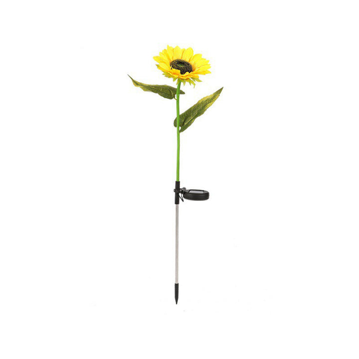Lumière de jardin extérieure pour pelouse avec prise de terre à LED en acier inoxydable ABS sérigraphie tournesol créative contemporaine 