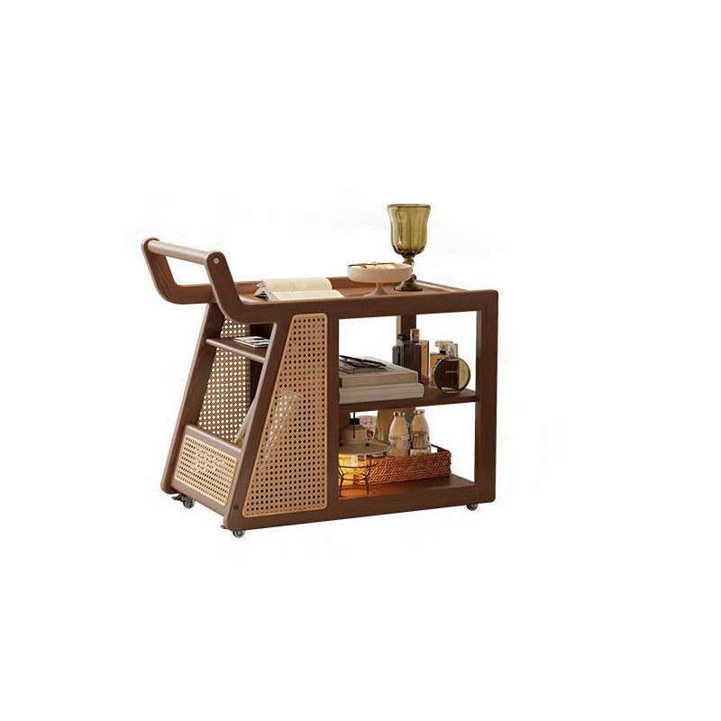 Zeitgenössischer Retro Massivholz Beweglicher Multifunktionaler Lagerung Beistelltisch 3-stufig Für Wohnzimmer 
