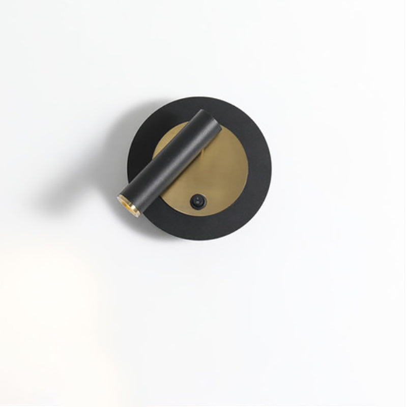 Lámpara Aplique de Pared LED de Metal Cilíndrico Cuadrado Redondo Giratorio Minimalista Moderna para Dormitorio 