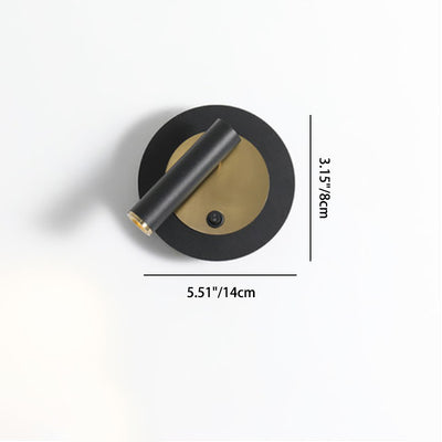 Lámpara Aplique de Pared LED de Metal Cilíndrico Cuadrado Redondo Giratorio Minimalista Moderna para Dormitorio 