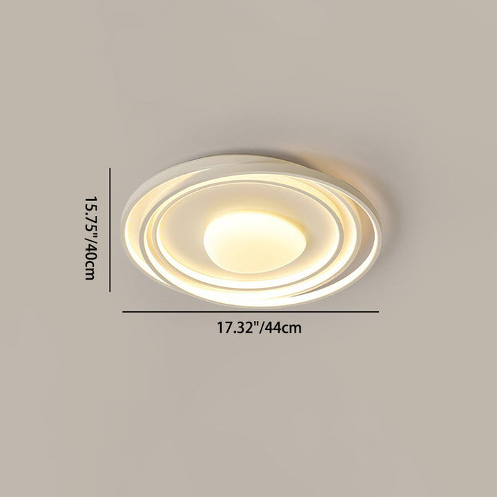 Moderne minimalistische Creme Runde Acryl Eisen LED Unterputz Deckenleuchte für Wohnzimmer 