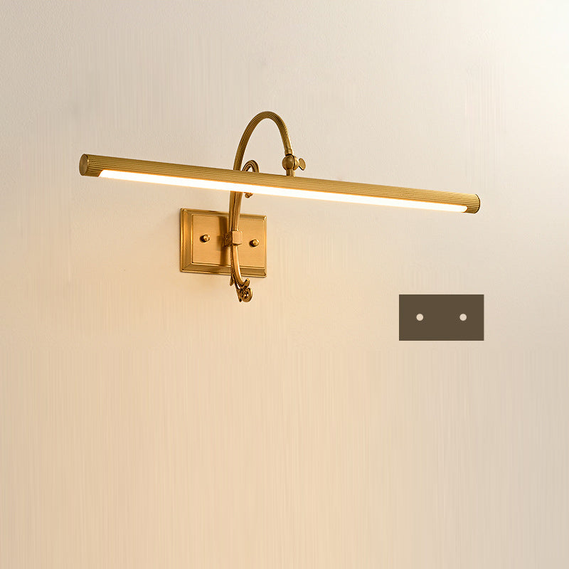 Moderne Mid-Century Linear All Copper LED Wandleuchte Lampe für Schlafzimmer 
