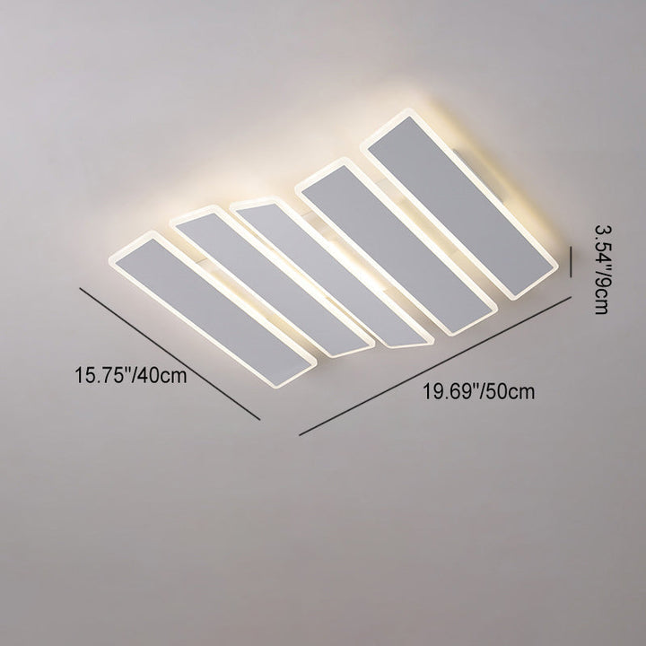 Zeitgenössische Einfachheit Acryl gestreifte Fischgrätenform LED Unterputz Deckenleuchte für Wohnzimmer 