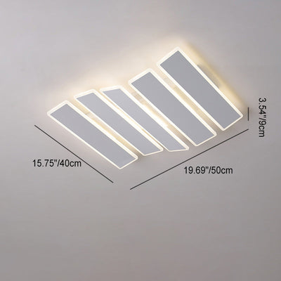 Zeitgenössische Einfachheit Acryl gestreifte Fischgrätenform LED Unterputz Deckenleuchte für Wohnzimmer 