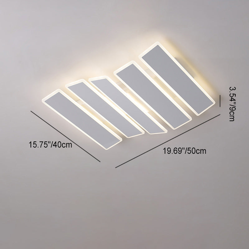 Zeitgenössische Einfachheit Acryl gestreifte Fischgrätenform LED Unterputz Deckenleuchte für Wohnzimmer 