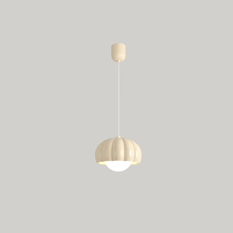 Moderne minimalistische Creme-Pod-Aluminiumharz-PE 1/3-Licht-Insel-Licht-Kronleuchter für Esszimmer 