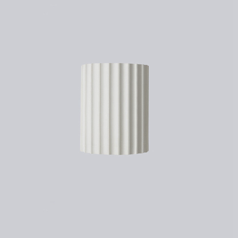 Applique murale moderne minimaliste à rayures verticales en résine à demi-cylindre 2 lumières pour salon 