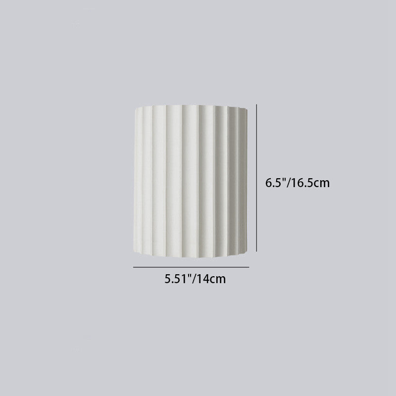 Aplique de pared de resina con rayas verticales en forma de medio cilindro minimalista moderno de 2 luces para sala de estar 