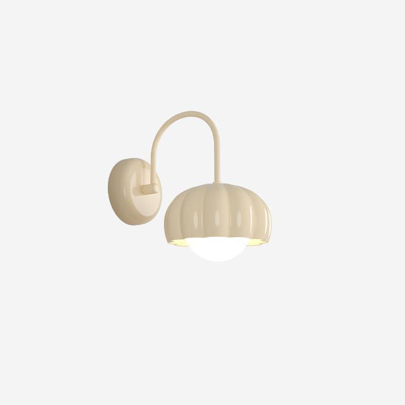Moderne minimalistische cremefarbene ovale Wandleuchte aus Kunstharz PE mit 1 Licht für Schlafzimmer 