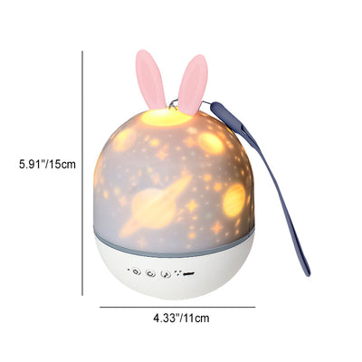مصباح طاولة LED ABS دائري قابل للإسقاط للأطفال المبدعين المعاصرين على شكل أرنب وغزال لغرفة النوم 