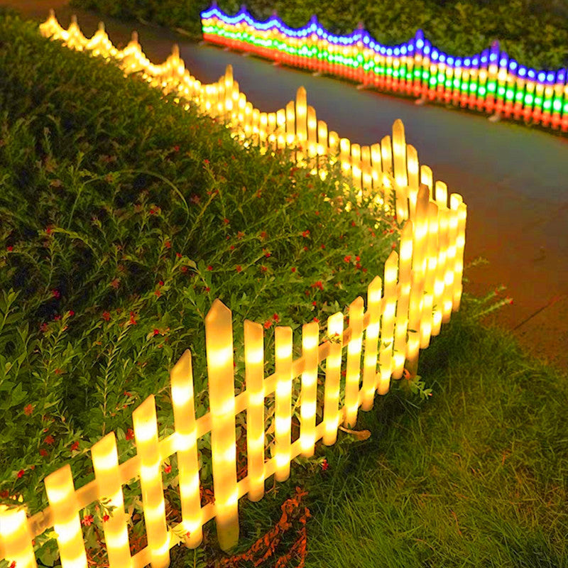 ضوء سياج زخرفي بالطاقة الشمسية LED بشكل متموج إبداعي معاصر للحديقة 
