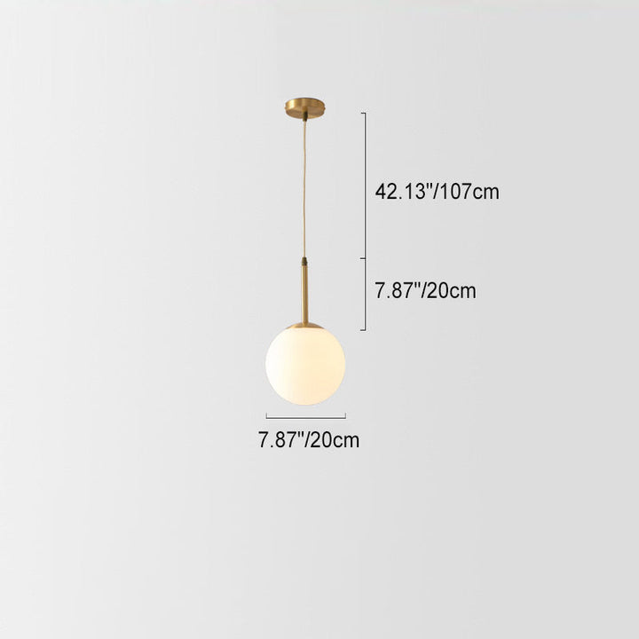 Lustre moderne minimaliste rond en globe tout en cuivre et verre à 1 lumière pour salon 