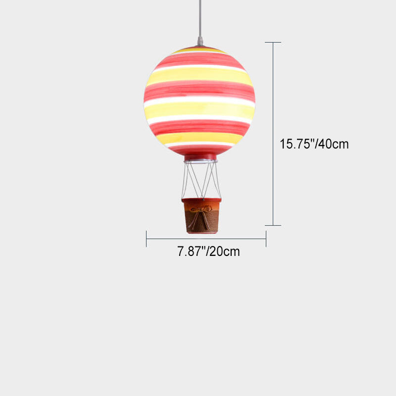 Scandinavian Modern Creative Hot Air Balloon Iron Acrylic 1-Light Pendant Light