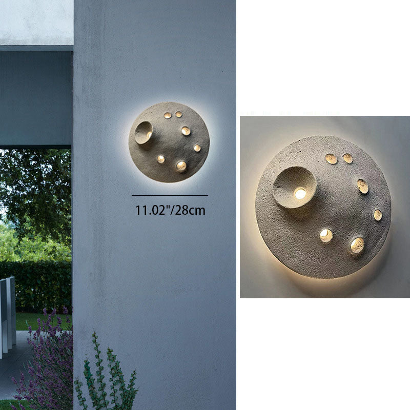 Contemporary Creative Waterproof Lunar Concrete LED Wall Sconce Lamp For Garden