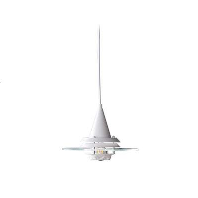 Zeitgenössische nordische runde fliegende Untertasse Kegel Hardware Glas 1-Licht Pendelleuchte für Wohnzimmer 