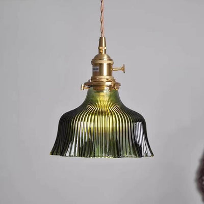 Luz colgante de 1 luz de vidrio de nogal de cobre minimalista moderno nórdico 