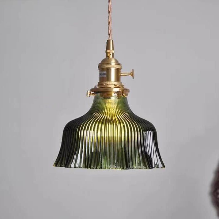 Luz colgante de 1 luz de vidrio de nogal de cobre minimalista moderno nórdico 