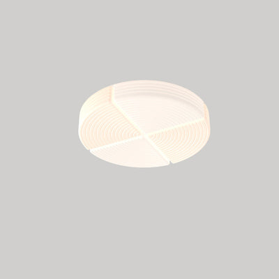 モダンシンプリシティ リブ付き PE キューブシェード LED フラッシュマウント天井灯 リビングルーム用 