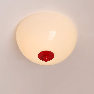 Nordic Minimalist Iron Round Glass Shade 4-Light Flush Mount Ceiling Light