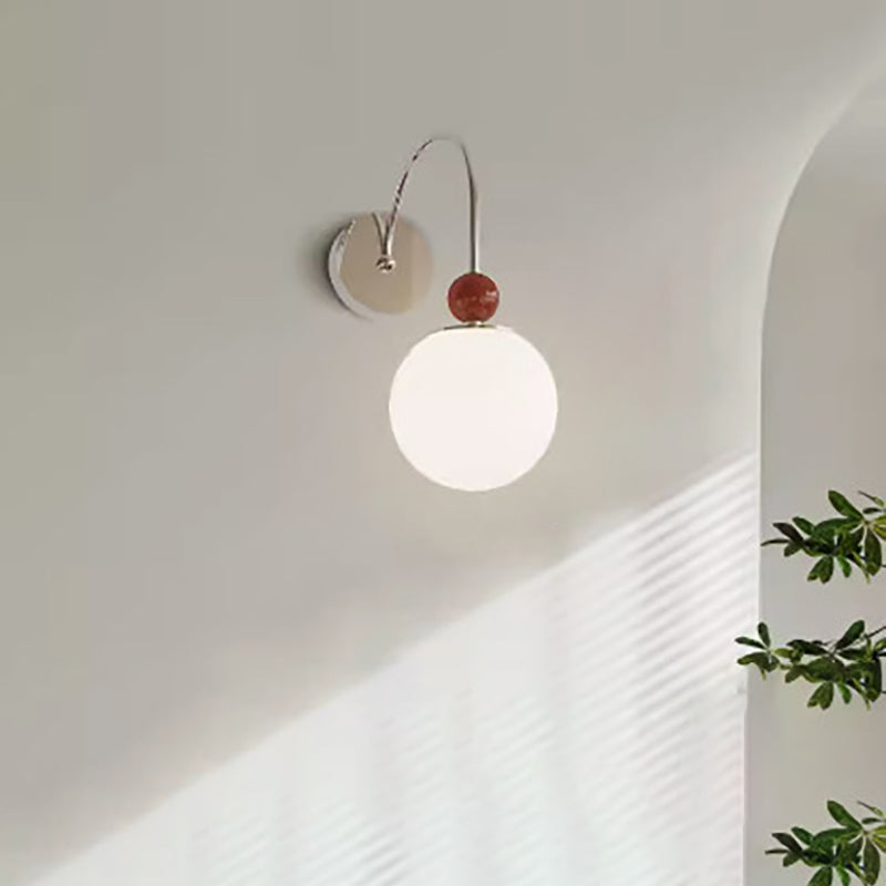 Moderne minimalistische runde Kugel Eisen Glas 1-Licht Wandleuchte Lampe für Wohnzimmer 