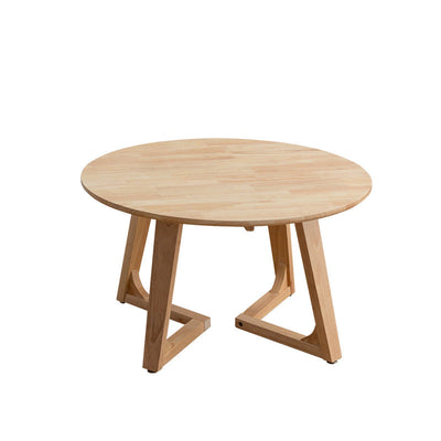 Table basse contemporaine en bois rond avec pieds en V pour salon 