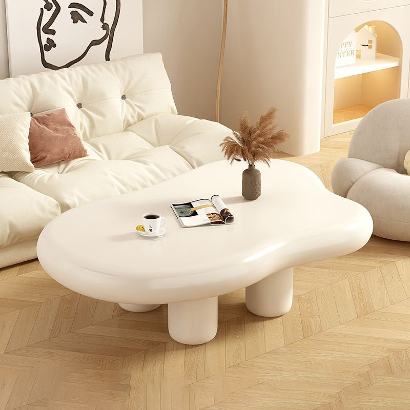 Modern Minimalist Cream Clouds Fiberboard PVC Coffee Table For Living Room