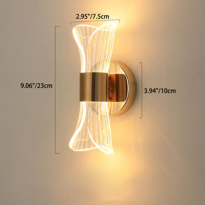 مصباح حائط LED بتصميم بتلة قابلة للطي من الأكريليك والحديد النوردي المعاصر للجانب السرير 