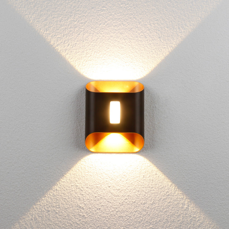 Applique Murale Étanche en Aluminium LED Carré Géométrique de Simplicité Moderne Pour Jardin 
