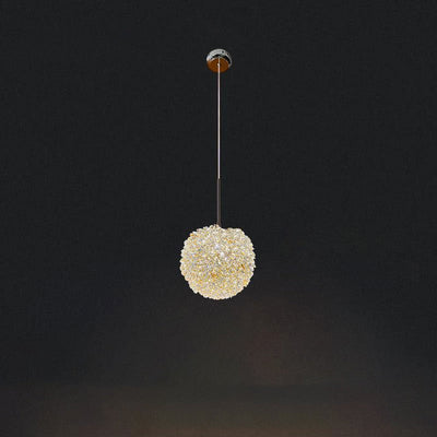 Luminaire suspendu contemporain de luxe avec abat-jour en cristal de litchi pour salon 