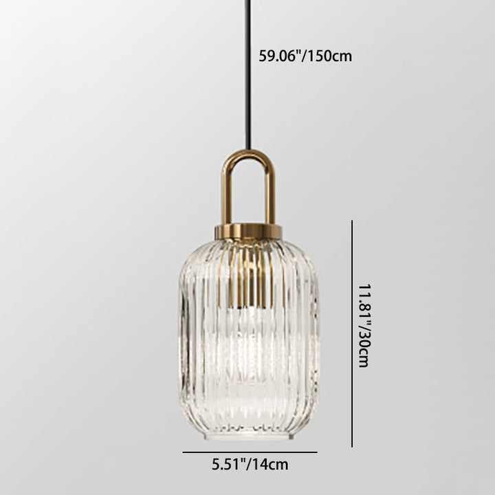Zeitgenössische nordische runde ovale Kürbis-Pendelleuchte aus Edelstahl mit gestreiftem Glas und 1 Licht für das Wohnzimmer 