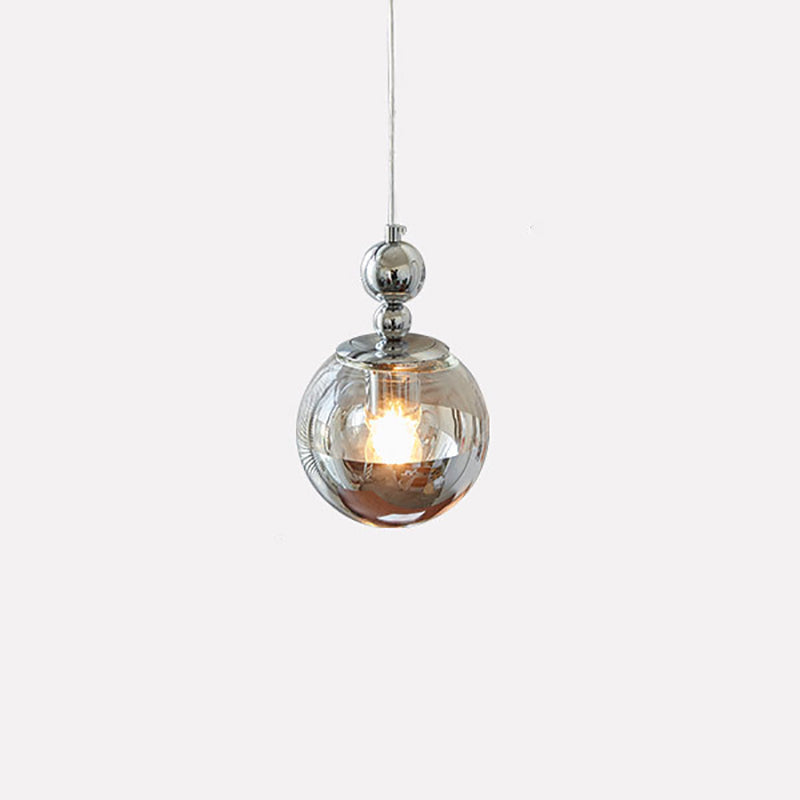 Lustre suspendu moderne minimaliste en verre à plusieurs orbes avec 1 ampoule pour salon 