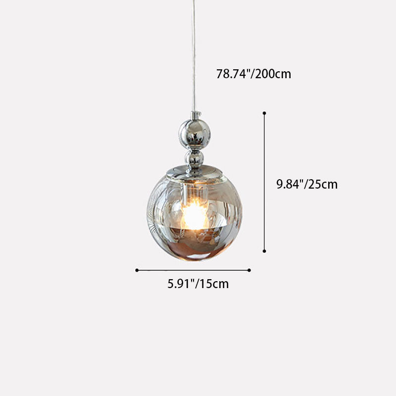 Lustre suspendu moderne minimaliste en verre à plusieurs orbes avec 1 ampoule pour salon 