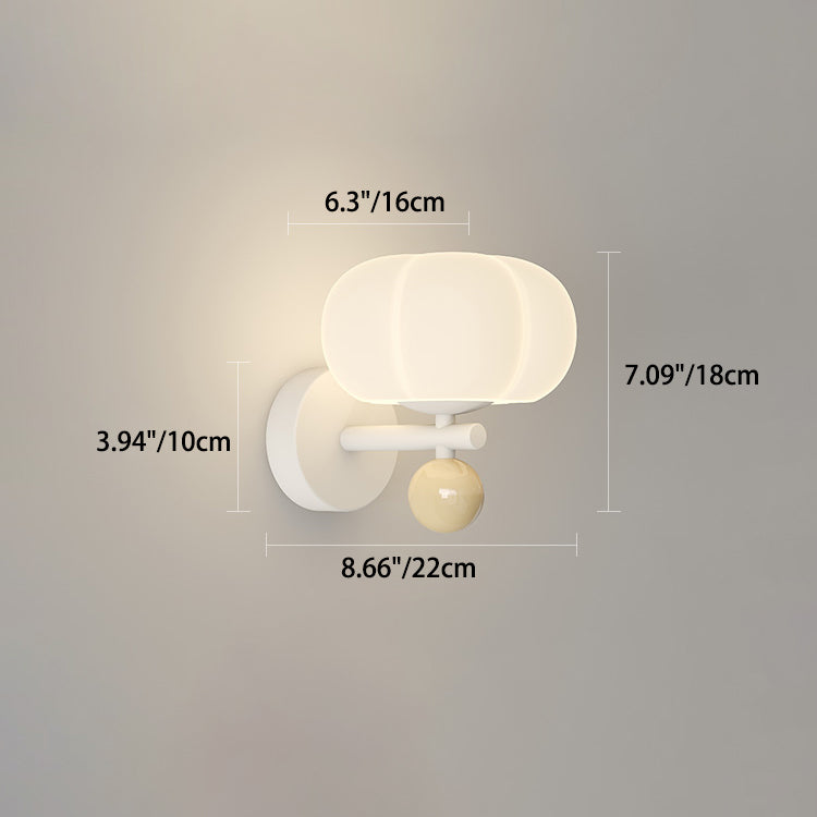 Moderne minimalistische Kürbis Orb PVC Eisen LED Wandleuchte Lampe für Schlafzimmer 