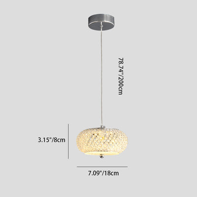 Moderne minimalistische ovale LED-Pendelleuchte aus Eisenkristall für Schlafzimmer 