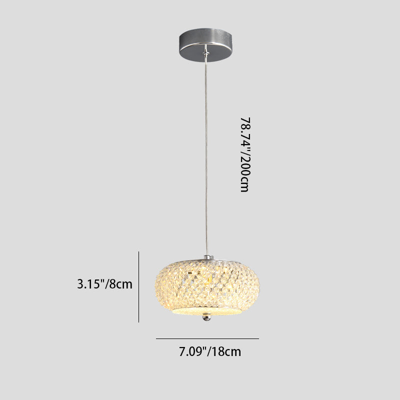 Moderne minimalistische ovale LED-Pendelleuchte aus Eisenkristall für Schlafzimmer 