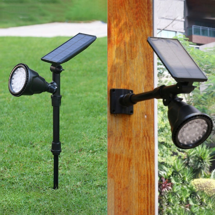 Projecteur LED Solaire Étanche en ABS Industriel Contemporain pour Pelouse avec Piquet pour Patio Extérieur 
