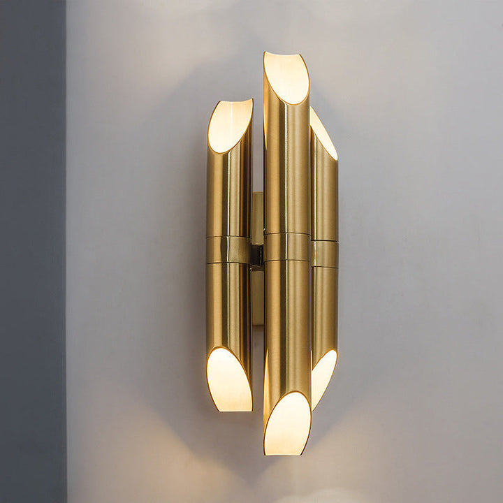 Lámpara Aplique de Pared de 3 Luces con Pantalla Cilíndrica de Hierro de Lujo Moderno para Sala de Estar 