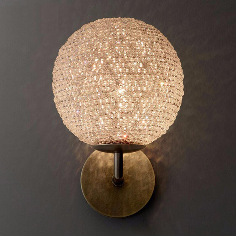 Modern Light Luxury Creative Crystal Sphere 1-Light Wall Sconce Lamp