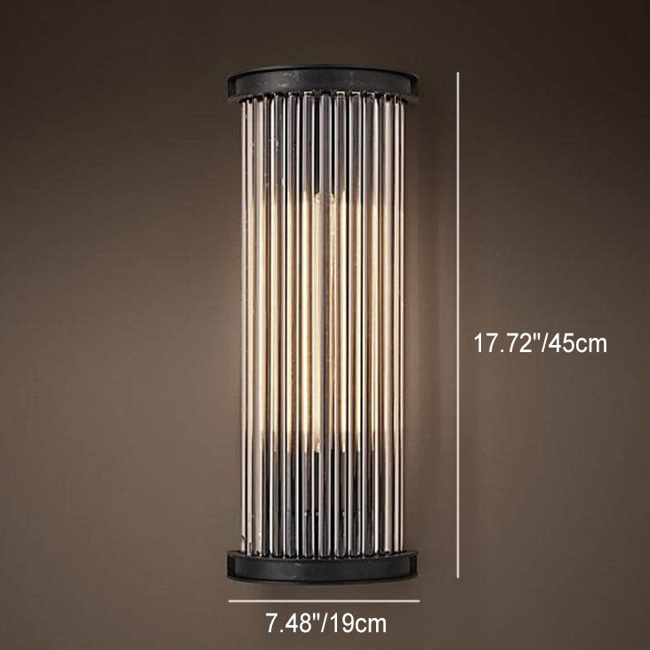 Vintage Minimalist Half-Cylinder Crystal 1-Light Wall Sconce Lamp