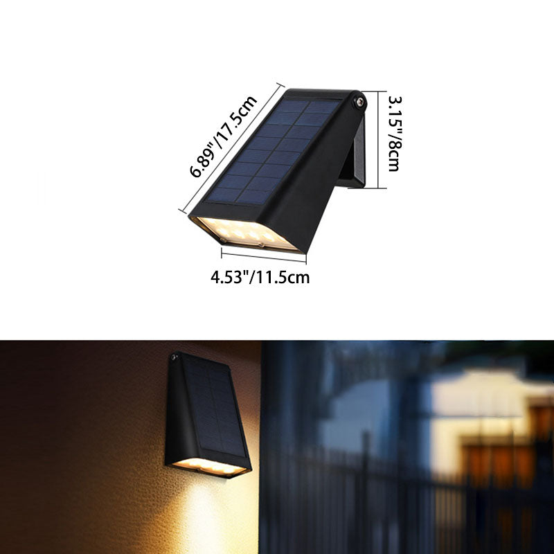 Moderne minimalistische rechteckige trapezförmige ABS PC LED Wandleuchte Solarlampe für Garten 