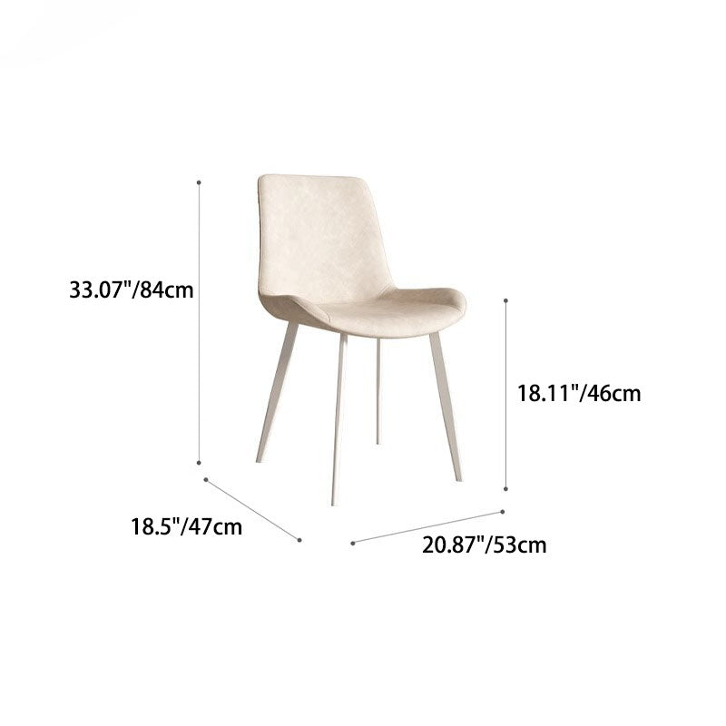 Chaise de salle à manger contemporaine en cuir scandinave en acier au carbone avec dossier carré incurvé en éponge pour salle à manger 