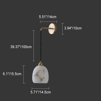 Lámpara de Aplique de Pared de 1 Luz de Cobre Lima de Lujo Nórdico 