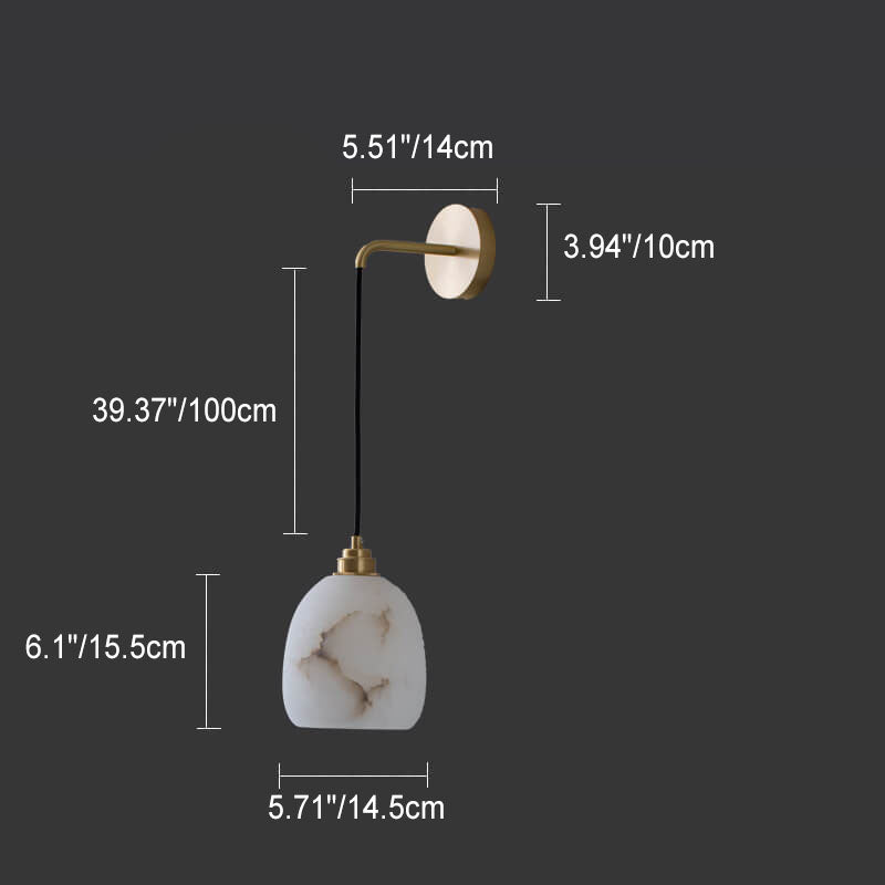 Lámpara de Aplique de Pared de 1 Luz de Cobre Lima de Lujo Nórdico 